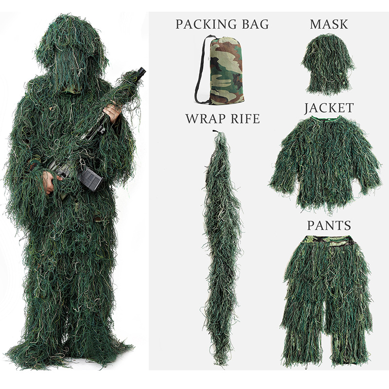 Ghillie Suit Woodland - 5 pièces adulte Ghillie costume enfants