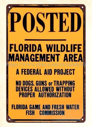 Florida Hunting Fishing & Outdoor Adventures Photos - Panneau métallique en étain pour la