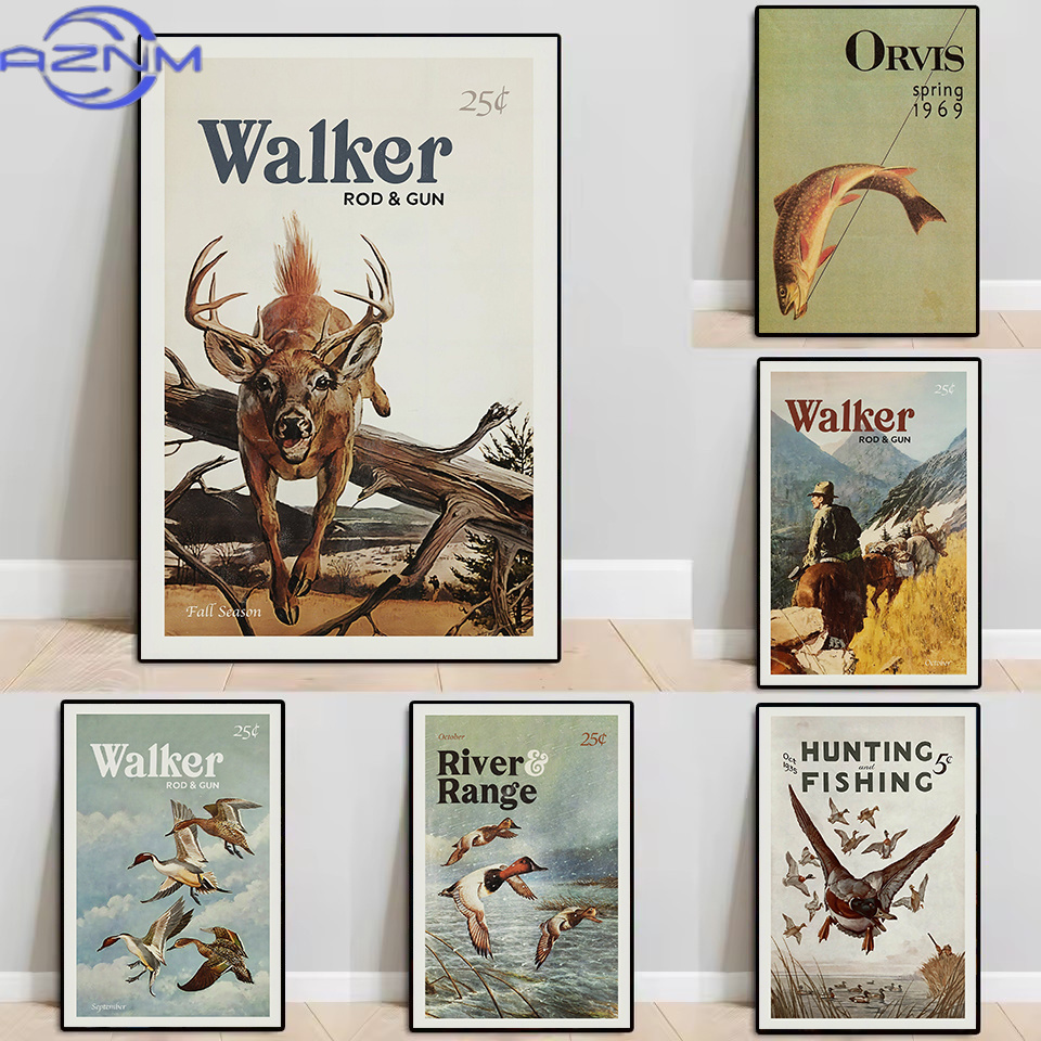 Outdoor Hunting Paintings - AZNM – affiche rétro sur toile,