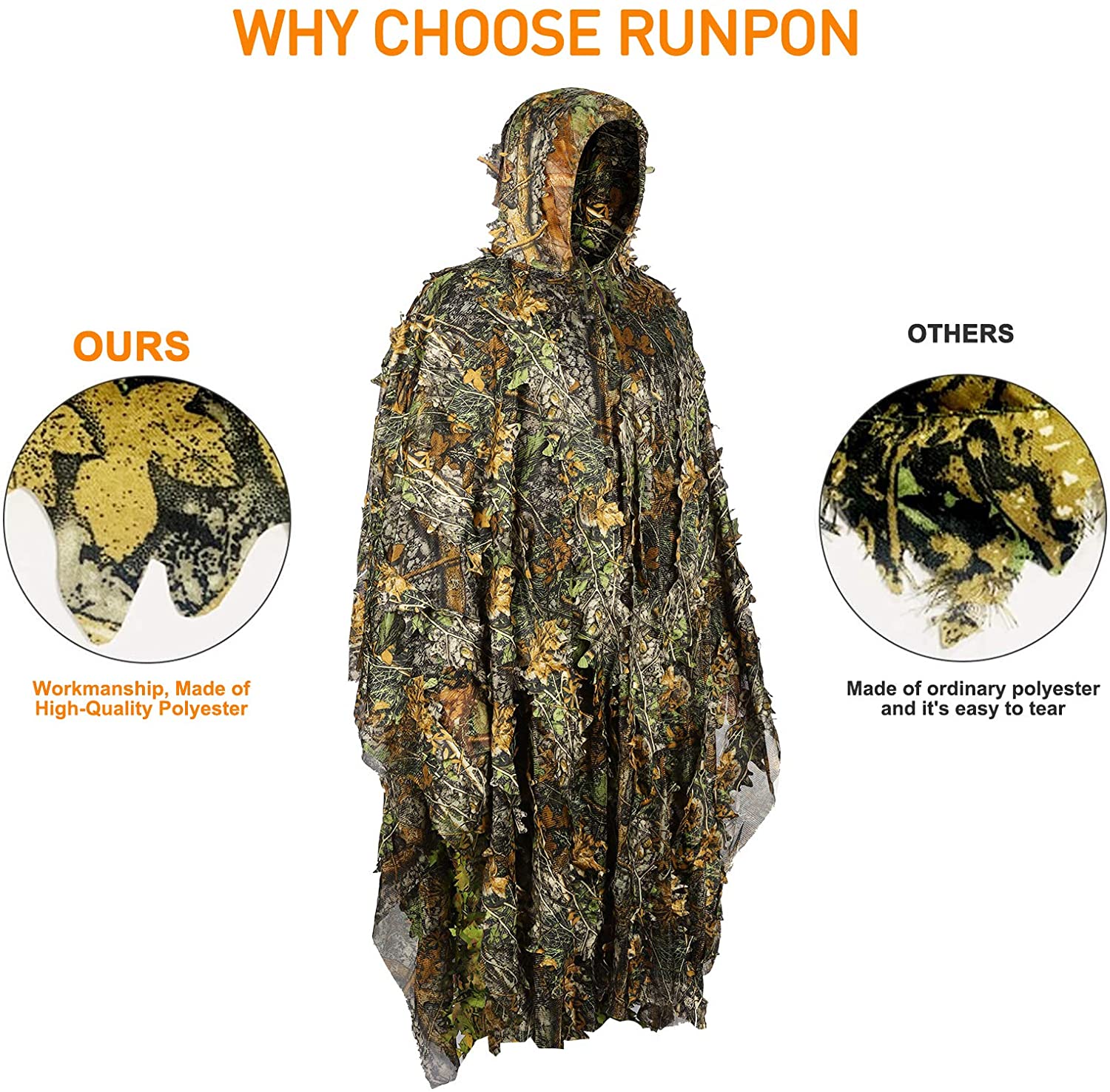 CamSolomon-Cape de chasse à fe - Ghillie Suit Woodland avis et prix