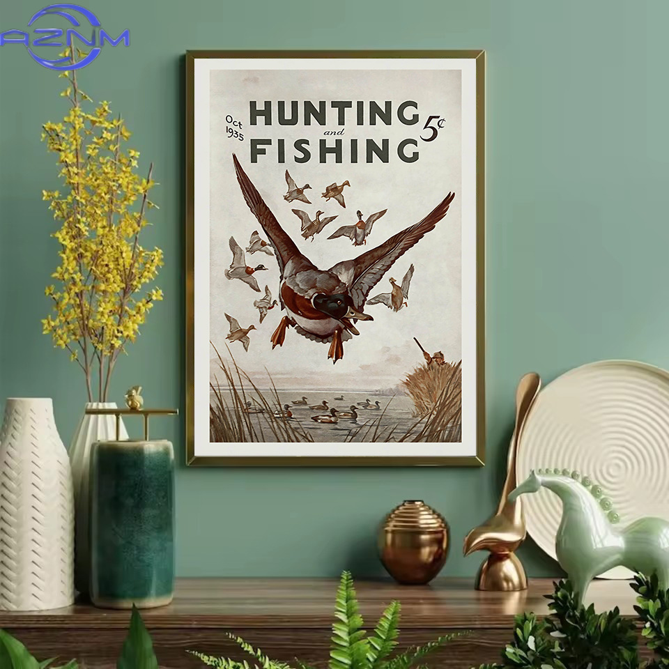 AZNM – affiche rétro sur toile - Outdoor Hunting Paintings avis et prix