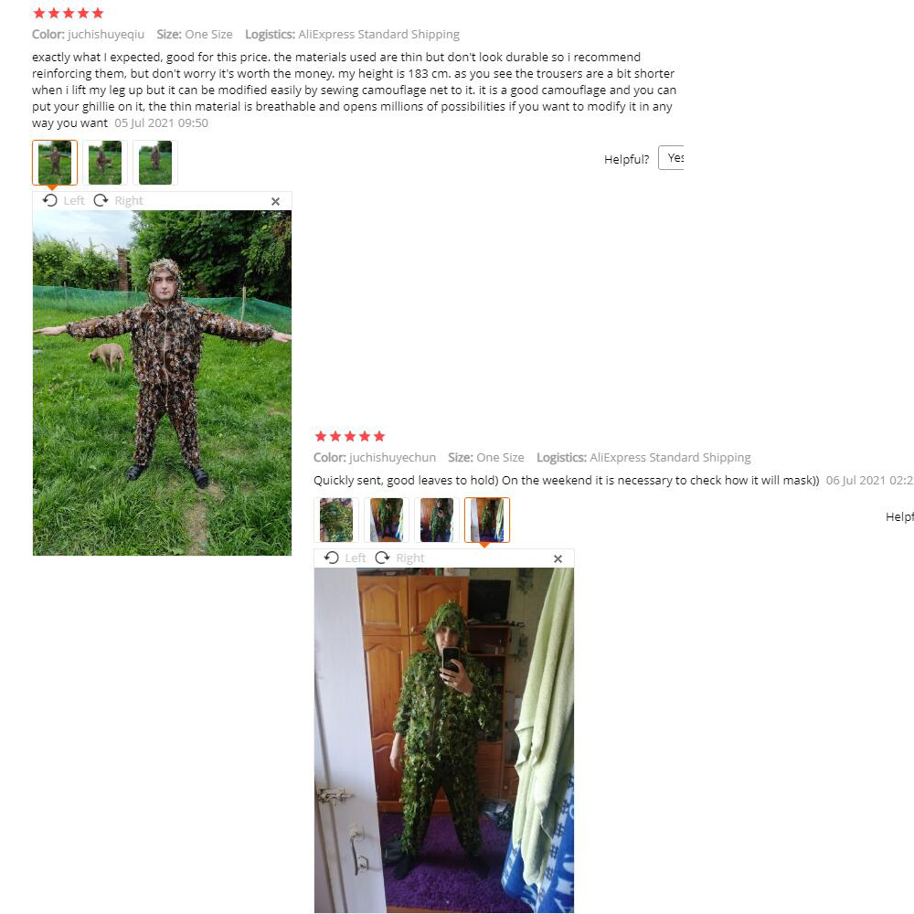CamSolomon-Feuilles bioniques  - Ghillie Suit Woodland avis et prix